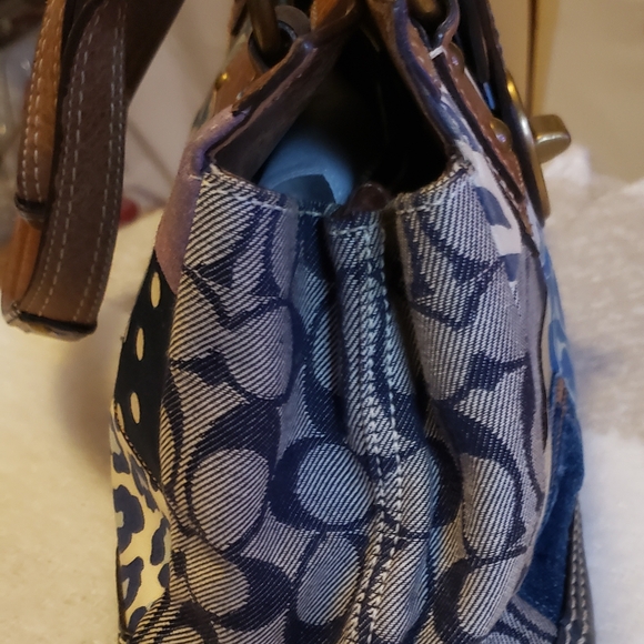 COACH Vintage Patchwork Shoulder Bag in Multicolors - Picture 8 of 12